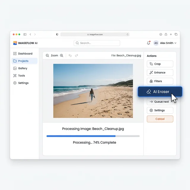 加工ボタンをクリック